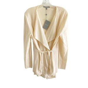 Neiman Marcus Cashmere Collection Wrap Cardigan Cream Ivory XL NWT $206